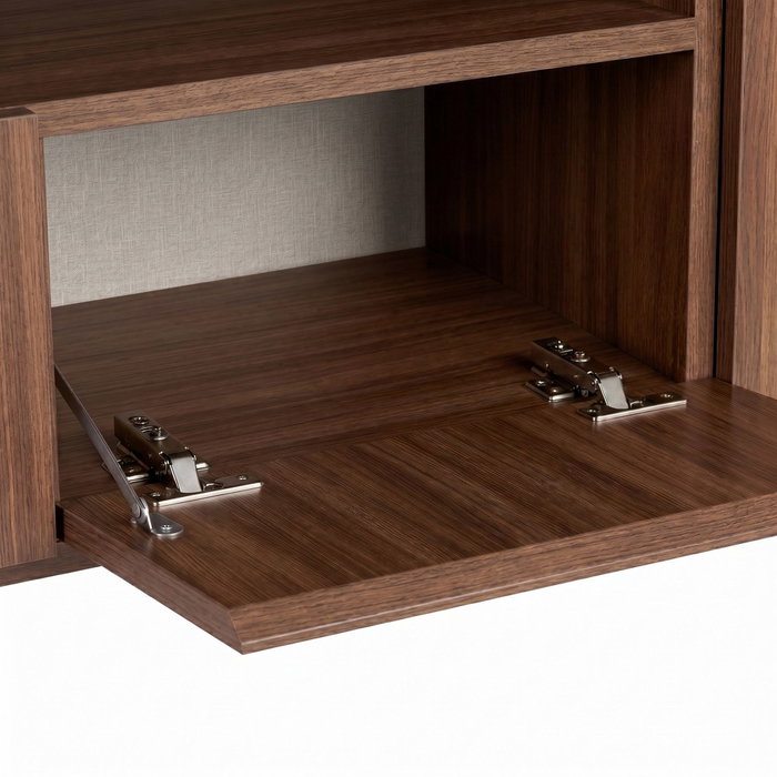 Nordure Rivoli Soporte para TV Milano Walnut y Negro Nordure Rivoli Soporte para TV Milano Walnut y Negro